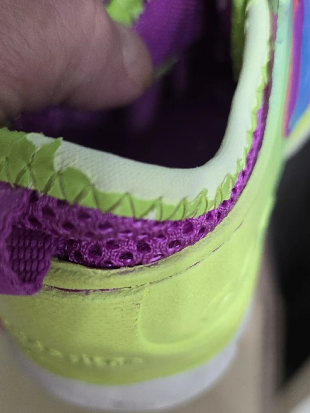 Kids Purple & Lime Water Shoes with Blue Accents